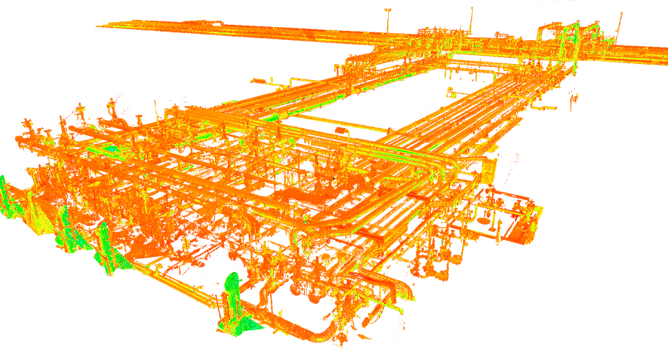 Scan 3D LIDAR terminal pétrolier oil factory